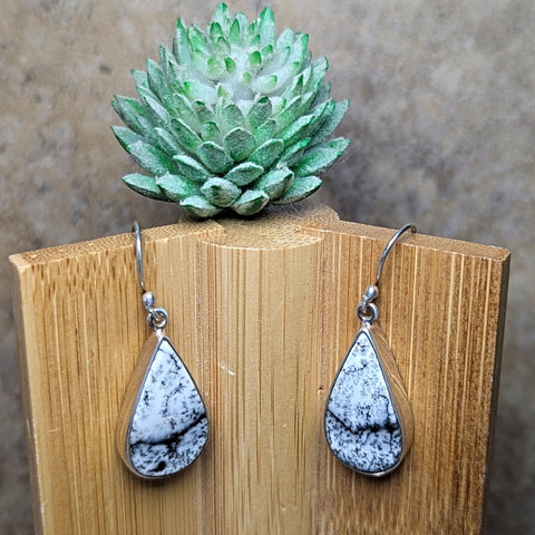 Merlinite Dendritic Opal Earrings~JSSMERLE