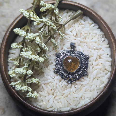 Citrine Heart Pendant~JCITSSP1