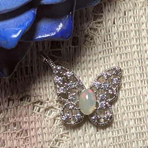 Opal Butterfly Pendant~JOPBFSS1