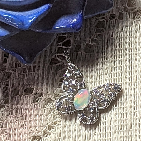 Opal Butterfly Pendant~JOPBFSS4