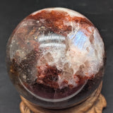 Red Hematoid & Moonstone Sphere~(RARE)~CRRHQMS1