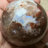 Red Hematoid & Moonstone Sphere~(RARE)~CRRHQMS1