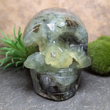 Epidote in Prehnite Skull~CRCEPSKL