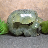 Epidote in Prehnite Skull~CRCEPSKL