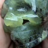Epidote in Prehnite Skull~CRCEPSKL