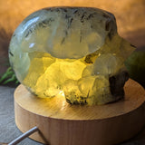 Epidote in Prehnite Skull~CRCEPSKL