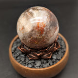 Red Hematoid & Moonstone Sphere~(RARE)~CRRHQMS1