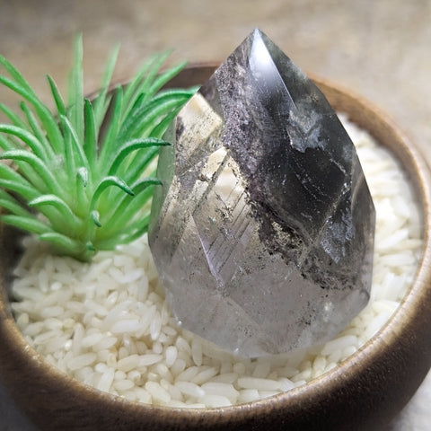 Lodolite Quartz Faceted Standing Gem ~CRLQFSG2