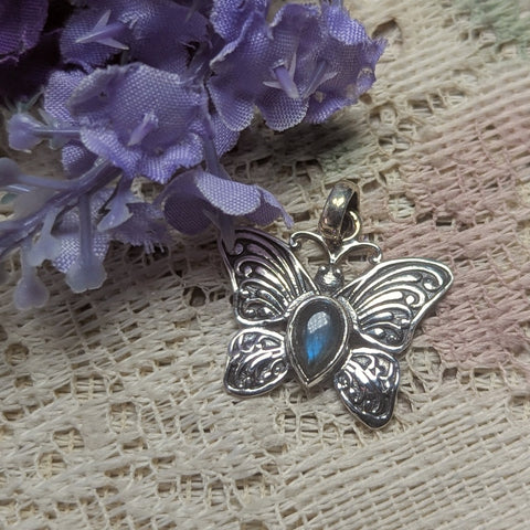 Labradorite Butterfly Pendant~JSSLABBF