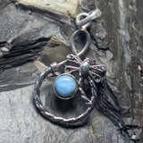 Larimar Dragonfly Pendant~JSSLARDF