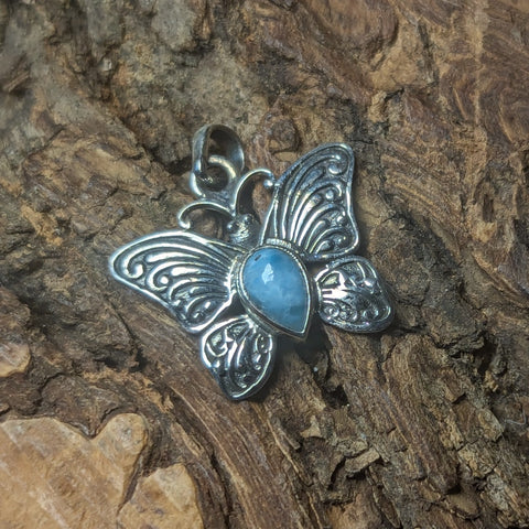 Larimar Butterfly Pendant~JSSLARBT