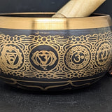 Black 7 Chakras Buddha Singing Bowl / Meditation Bowl~ SBOWLBCB