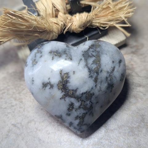 Pyrite in Quartz Heart~CRPYRQH2