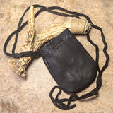 Leather Medicine Bag~Black~RITLMBBK