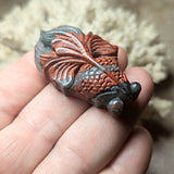 Bloodstone Koi Carving~CRBSKOI5