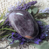 Purple Anhydrite Palm Stone~CRPAPA01