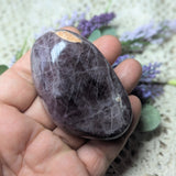 Purple Anhydrite Palm Stone~CRPAPA01