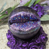 Titanium Amethyst Geode Sphere~CRTAGS02