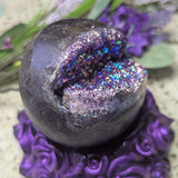 Titanium Amethyst Geode Sphere~CRTAGS02