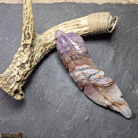Amethyst Lace Agate Feather~CRALAF02