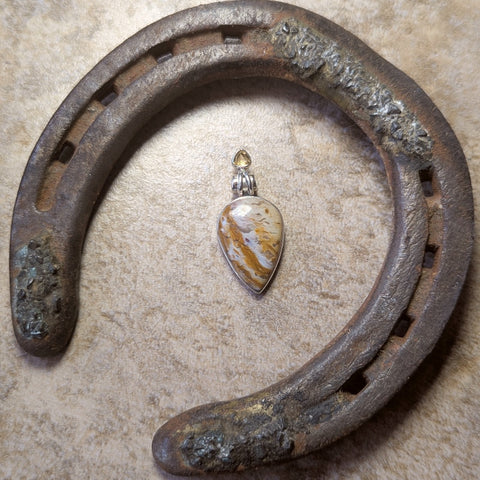 Graveyard Point Plume Agate Pendant~JSSGPPA2