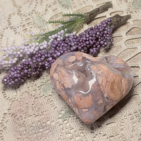 Cotton Candy Agate Heart~CRCCAHT1