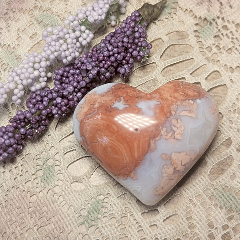 Cotton Candy Agate Heart~CRCCAHT3