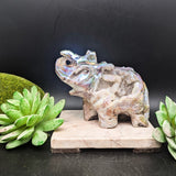 Titanium Sphalerite Elephant Carving~CRTSELEP