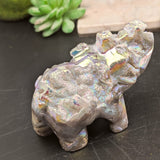 Titanium Sphalerite Elephant Carving~CRTSELEP