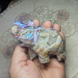 Titanium Sphalerite Elephant Carving~CRTSELEP