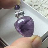 Trapiche Amethyst & Goethite Pendant~JSSTAMP4