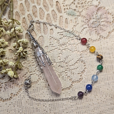 Rose Quartz Chakra Pendulum~PENDCRQZ