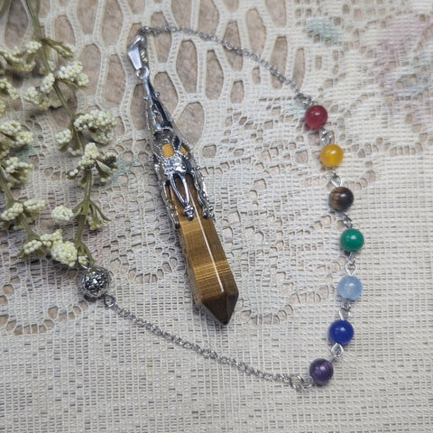 Tiger Eye Chakra Pendulum~PENDCTE2
