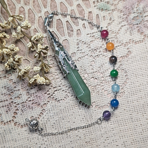 Green Aventurine Chakra Pendulum~PENDCGAV