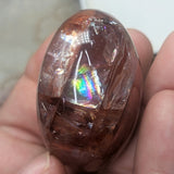 Red Hematoid Quartz Palm Stone~CRRHPS02