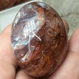 Red Hematoid Quartz Palm Stone~CRRHPS03