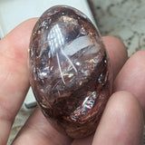 Red Hematoid Quartz Palm Stone~CRRHPS03