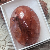 Red Hematoid Quartz Palm Stone~CRRHPS04