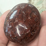 Red Hematoid Quartz Palm Stone~CRRHPS07