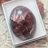 Red Hematoid Quartz Palm Stone~CRRHPS08
