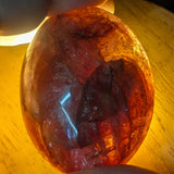 Red Hematoid Quartz Palm Stone~CRRHPS11