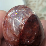Red Hematoid Quartz Palm Stone~CRRHPS18