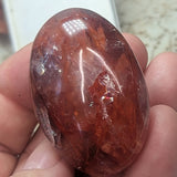 Red Hematoid Quartz Palm Stone~CRRHPS19