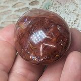 Red Hematoid Quartz Palm Stone~CRRHPS20