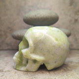Serpentine in White Jade Skull~CRSWJSK3