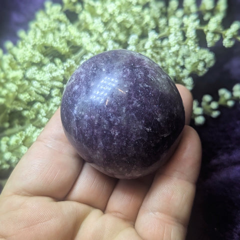 Lepidolite Palm Stone~CRLEPP04