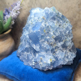 Blue Calcite & Peridot Specimen (Rare)~CRBCPER1