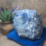 Blue Calcite & Peridot Specimen (Rare)~CRBCPER1