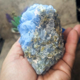 Blue Calcite & Peridot Specimen (Rare)~CRBCPER4