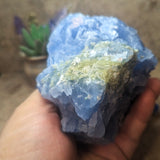Blue Calcite & Peridot Specimen (Rare)~CRBCPER5
